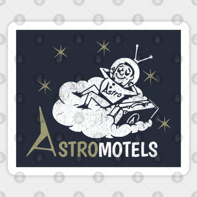 Vintage Hotel Matchbook Astro Motels 50s Retro Spaceman Sticker by Yesteeyear